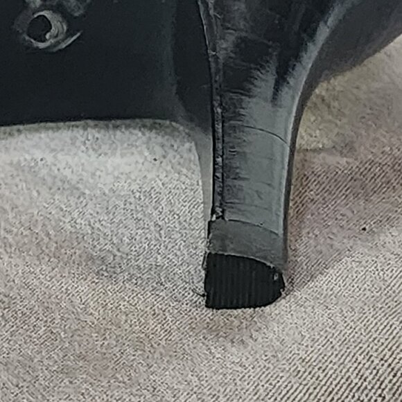 Bandolino Brown Tan Giraffe Print Peep Toe 3" Heel Fabric Dress Pumps Size 6.5M - Picture 11 of 16